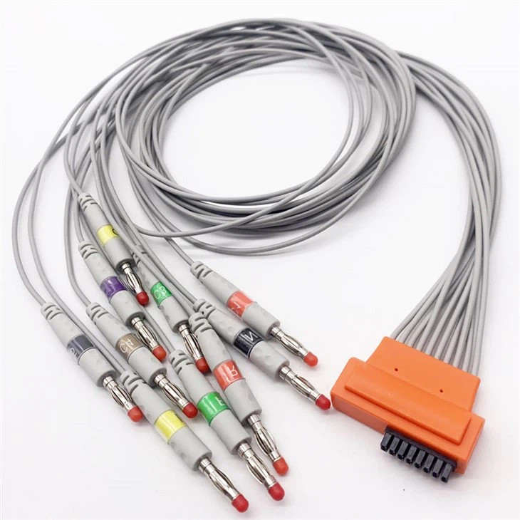 Cardioline EKG Leadwire 0,9 m 10 svina turētāja kabelis 16 kontaktu banānu savienotājs