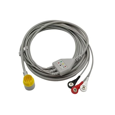 Lifegain CU-HD1 12kontaktu viengabala EKG kabeļa 3 vadi